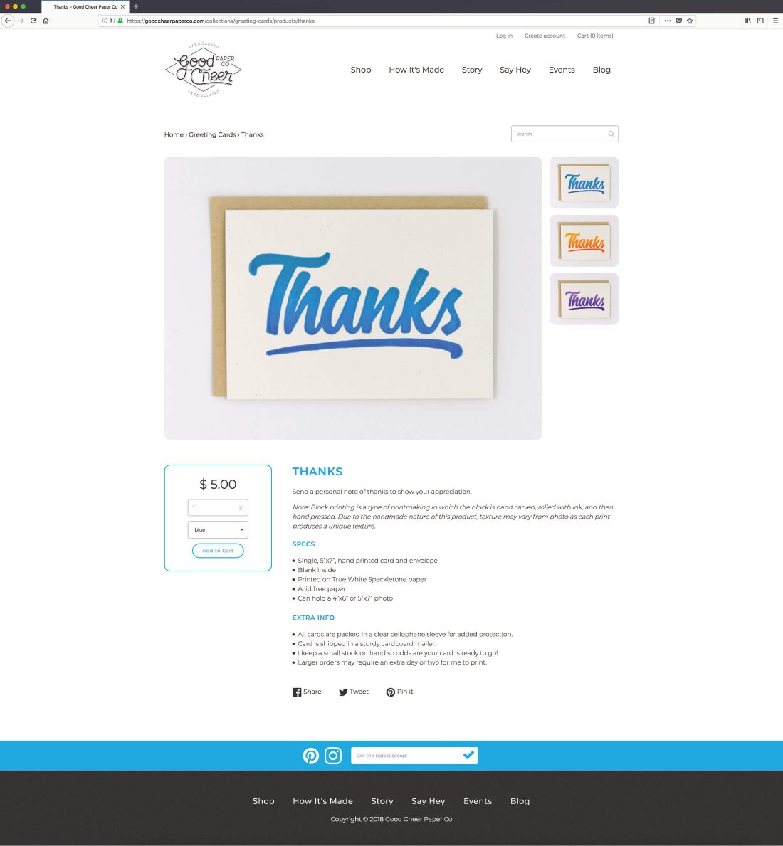 Good Cheer Paper Co Product Page