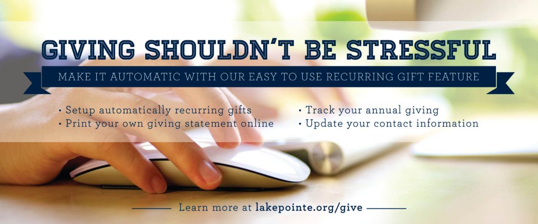 Lake Pointe Church Online Giving Banner
