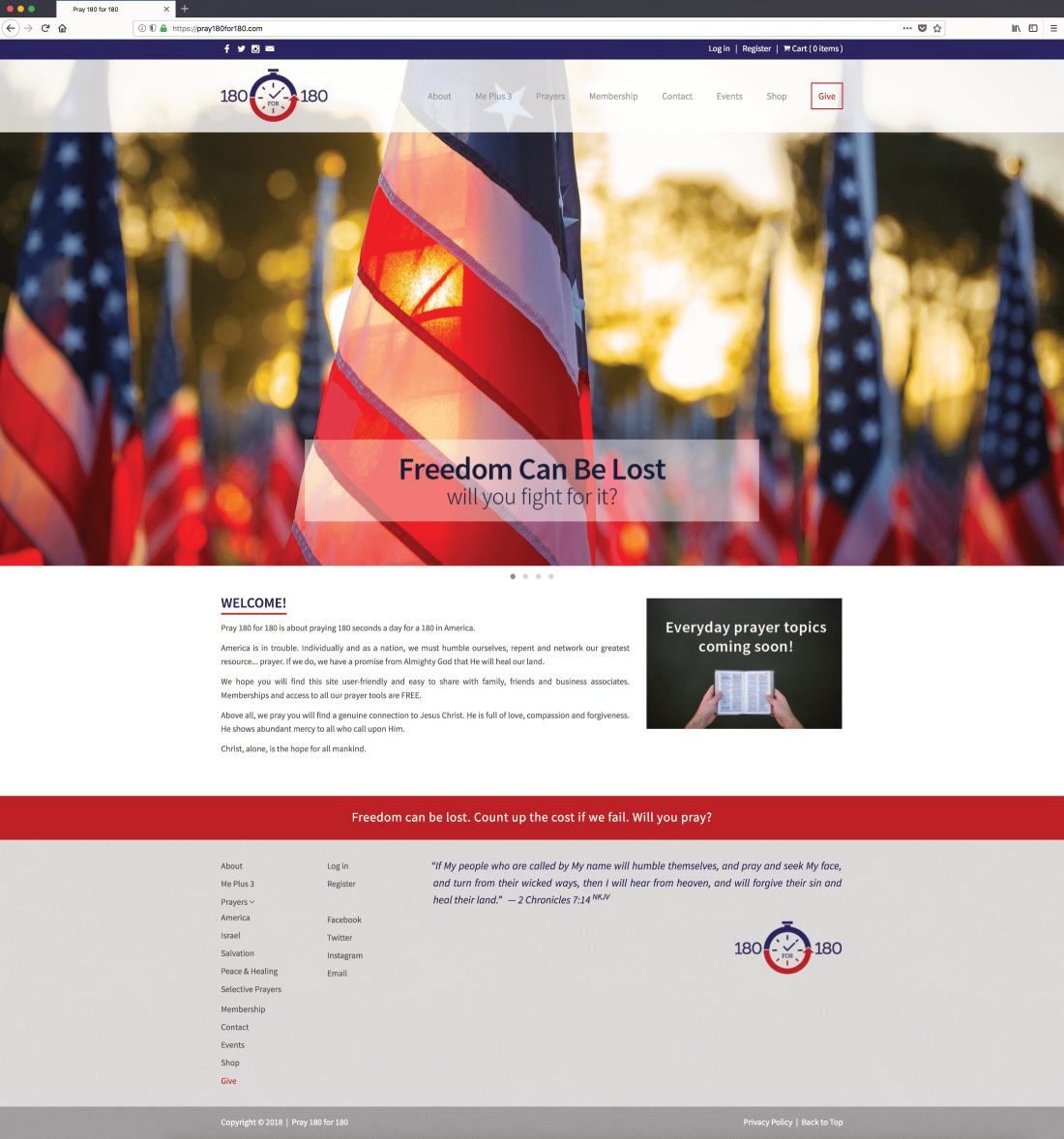 180 for 180 Homepage